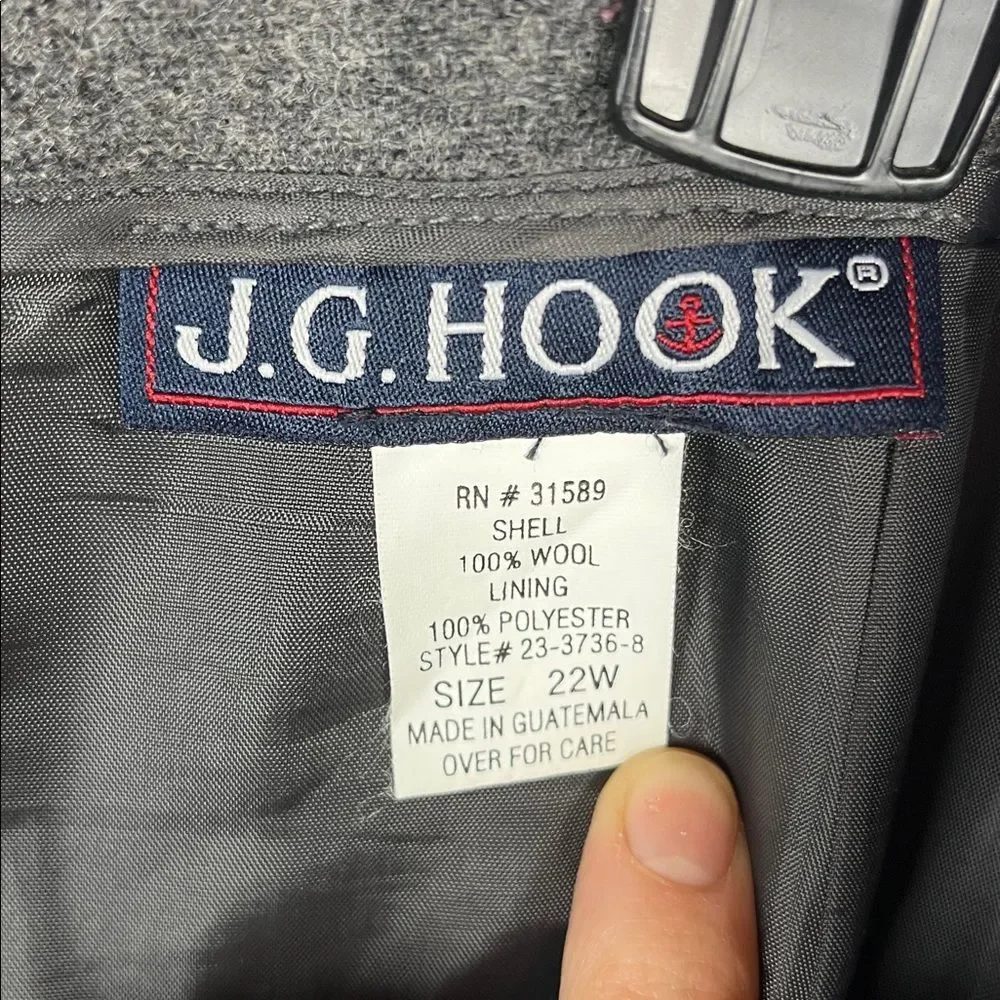 Vintage J. G. Hook Wool Midi Length Gray Skirt